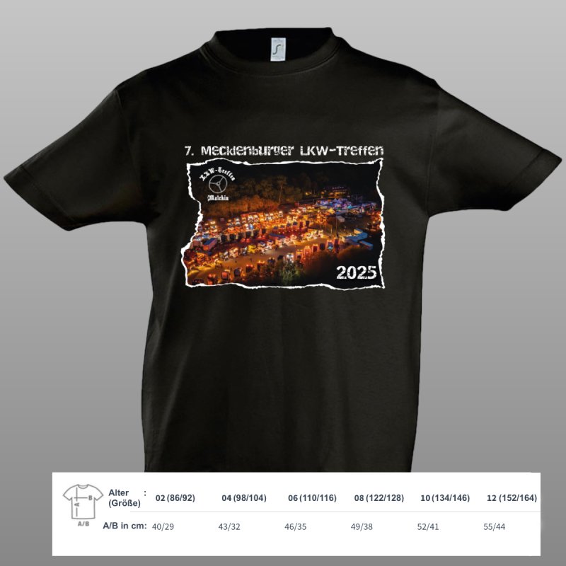 7. LKW-Treffen T-Shirt Motiv Brust für Kinder